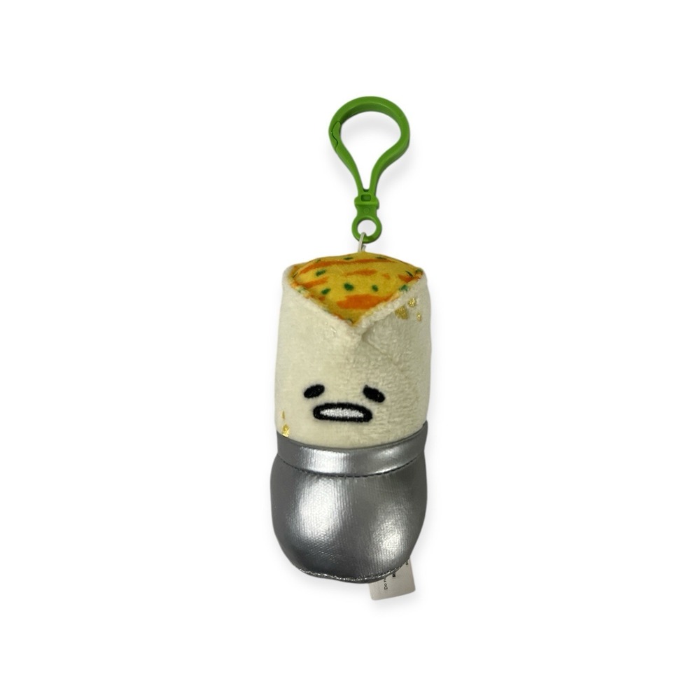 Gudetama Lazy Egg Dangler Bullsitoy 3-Inch Barito Clip-On Plush Keychain